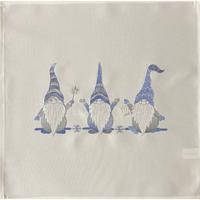 Karácsonyi szitanyomás kék manó hímzéssel Szélessé 40 cm | Hossza: 40 cm