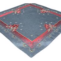 Karácsonyi szürke négyzet alakú terítő hímzéssel Szélessé 85 cm | Hosszúsá 85 cm