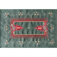 Karácsonyi zöld hímzett asztalterítő Szélessé 35 cm | Hossza: 50 cm