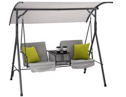 Kényelmes kerti hinta szürke színben két személy számára