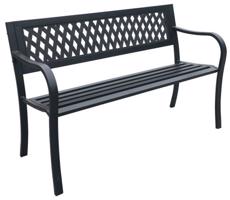 Kényelmes kerti pad 125 x 53 x 77 cm - fekete