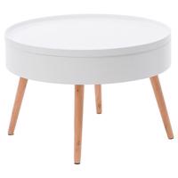Kerek dohányzóasztal 60 cm tárolóhellyel