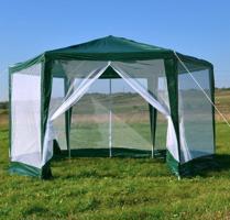 Kerti pavilon szúnyoghálóval zöld 2 x 2 x 2 m