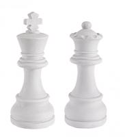 KING AND QUEEN fehér üvegszál dísztárgy 2db