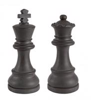 KING AND QUEEN fekete üvegszál dísztárgy 2db