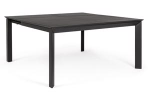 KONNOR II fekete kerti étkezőasztal 110-160cm