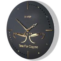 Konyhai falióra arany csészékkel - fekete