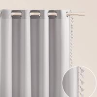 LARA Világos szürke sötétítő függöny bojtokkal 140 x 280 cm | Szélessé 140 cm | Hosszúsá 280 cm