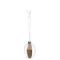 LEONARDO PESARO üveg tojás tollal 10cm, rózsaszín-arany