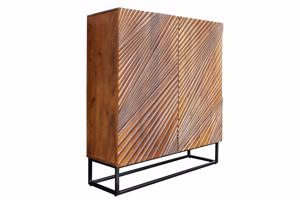 LINE ART barna mangófa tálalószekrény