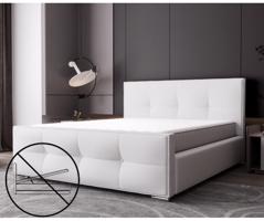 Luxus kárpitozott ágy glamour stílusban, fehér 180 x 200 cm tárolóhely nélkül