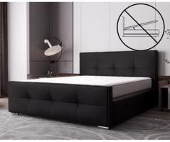 Luxus kárpitozott ágy glamour stílusban, fekete 180 x 200 cm tárolóhely nélkül