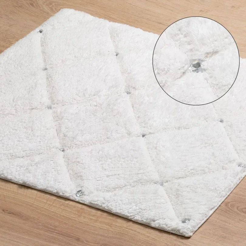 Luxus szőnyeg CHIC kristályokkal - fehér Szélessé 50 cm | Hossza: 70 cm