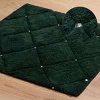 Luxus szőnyeg CHIC kristályokkal - smaragdzöld Szélessé 50 cm | Hossza: 70 cm