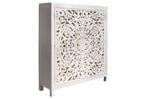 MARRAKECH fehér mangófa tálalószekrény 140cm