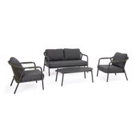 MIRAVET fekete alumínium kerti garnitúra