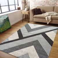 Modern szőnyeg geometrikus mintákkal, szürke színekben Szélessé 160 cm | Hossz: 230 cm
