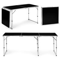 Összecsukható 3-részes catering asztal 180 x 60 cm - fekete