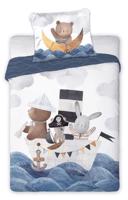 Pamut ágynemű kiságyba kis tengerészek számára 2 rész: 1 darab 100 x 135 cm + 1 darab 40 x 60 cm