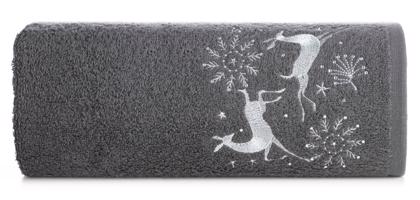 Pamut karácsonyi törölköző szürke rénszarvassal Šírka: 50 cm | Dĺžka: 90 cm