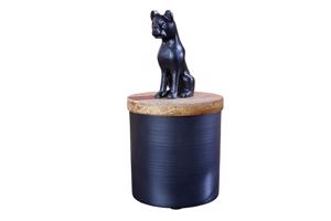 PANTHER fekete vas mangófa szobor