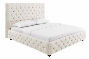 PARIS CHESTERFIELD bézs lenvászon ágy 180x200cm