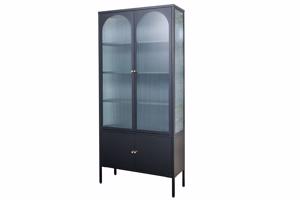 PARIS fekete üveg vitrin 180cm
