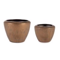 PATHOM bézs zománcolt terrakotta kaspó