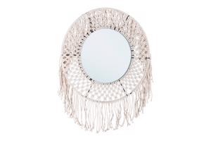 PERUVIAN natúr keretes tükör 50cm átmérő