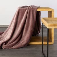 Plüss takaró dombornyomott mintával antik rózsaszínű Szélessé 70 cm | Hossza: 160 cm