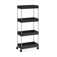 Praktikus polc fekete színben kerekeken