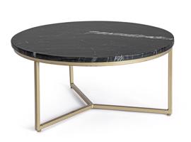 PRESCOTT II fekete márvány dohányzóasztal 68cm