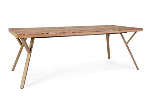 RAIDA 10 személyes barna akácfa étkezőasztal 220cm