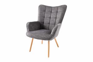 SCANDINAVIA szürke textil kárpit fotel