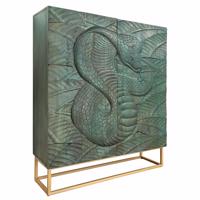 SNAKE türkiz mangófa tálalószekrény 120cm