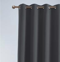 Sötétszürke egyrétegű függöny 140x260 cm