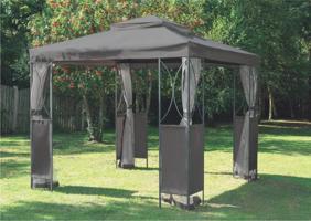 Stabil és elegáns kerti pavilon 2,5 x 2,5 x 2,7 m