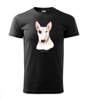 Stílusos férfi póló bullterrier kutyával nyomtatva Fekete XL