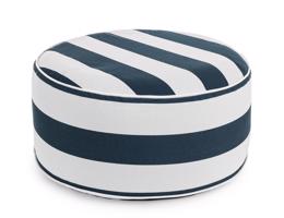 STRIPES kék és fehér csíkos kültéri puff