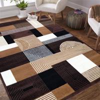 Szőnyeg ALFA geometrikus mintával - barna Szélessé 40 cm | Hossz: 60 cm