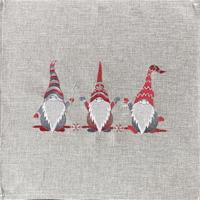 Szürke karácsonyi terítő mandák piros hímzésével Szélessé 40 cm | Hossza: 40 cm