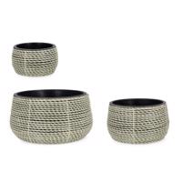 THANH szürke polirattán kaspó