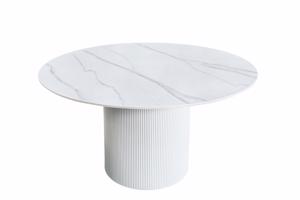 UNIQUE fehér kerámia kerek étkezőasztal 120 cm