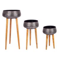 VARANASI szürke alumínium virágtartó