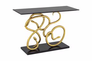 WILDLIFE SNAKE fekete márvány konzolasztal