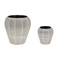 XIAN szürke polirattán kaspó