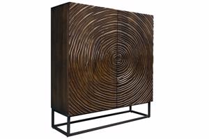 ZEN CIRCLE fekete-barna mangófa tálalószekrény 120cm