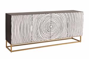 ZEN CIRCLE fekete-fehér mangófa komód 180cm