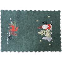 Zöld szitanyomás kobold és rénszarvas hímzéssel Szélessé 35 cm | Hosszúsá 50 cm